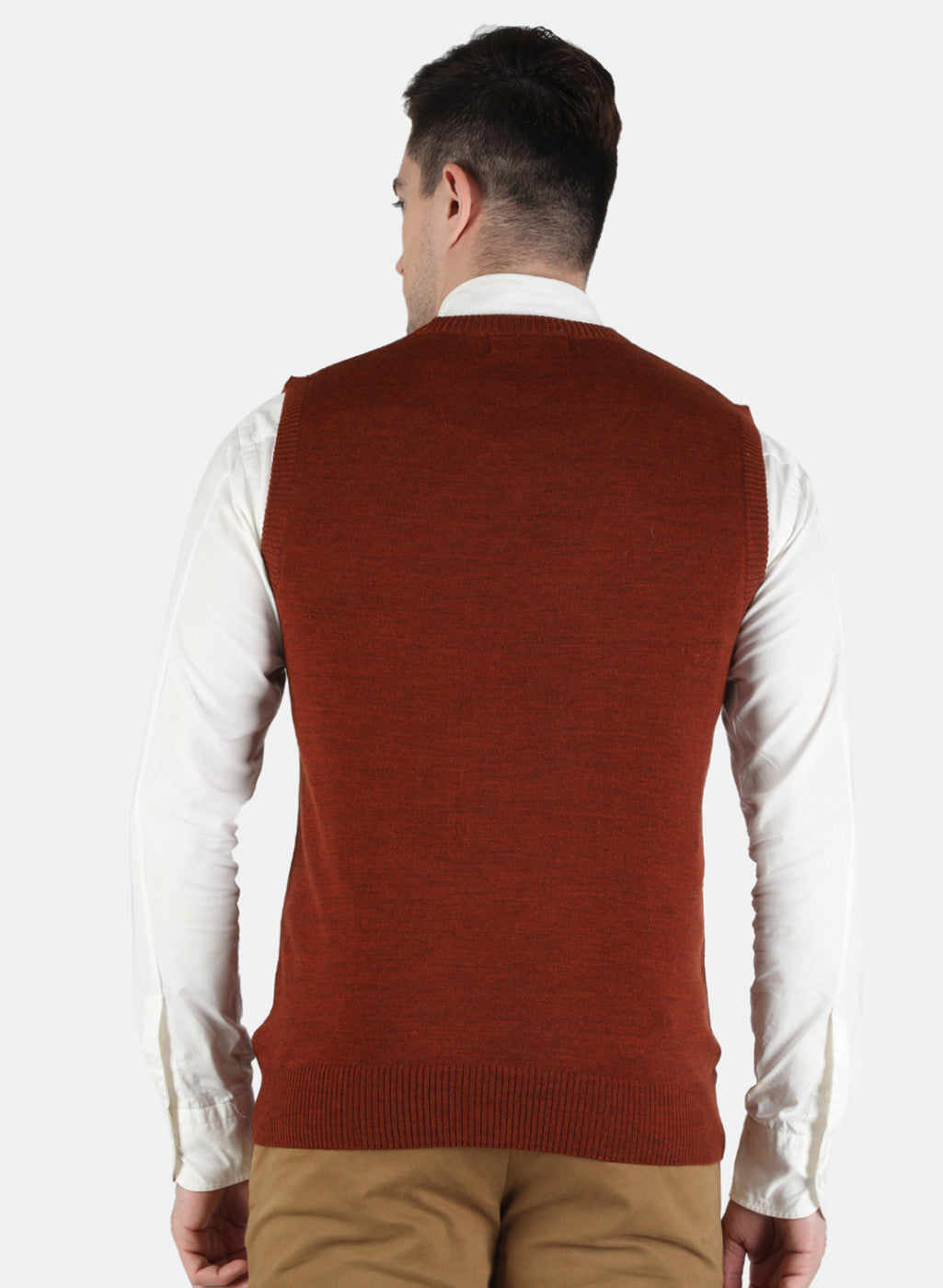 Men Brown Solid Sweater
