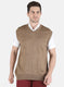 Men Khaki Solid Sweater