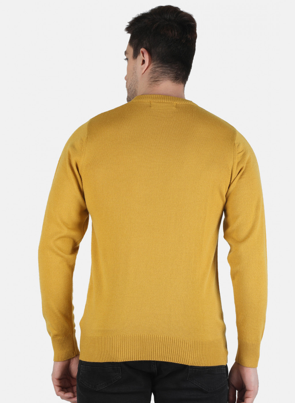 Men Yellow Solid Pullover