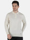 Men Off White Solid T-Shirt