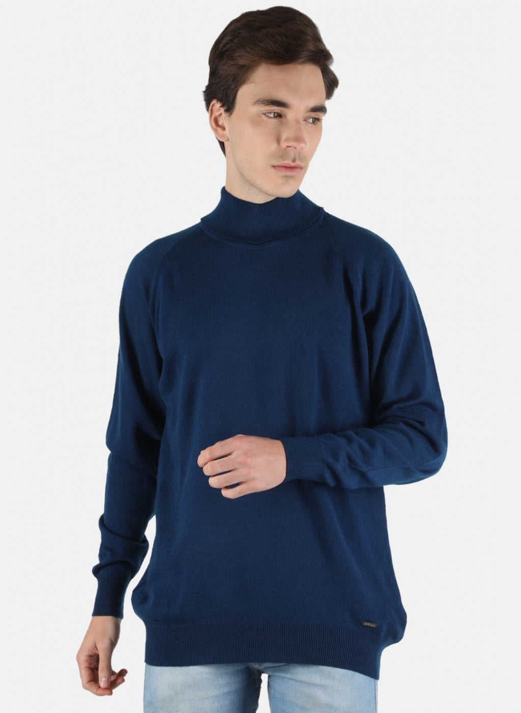 Men Blue Solid Pullover
