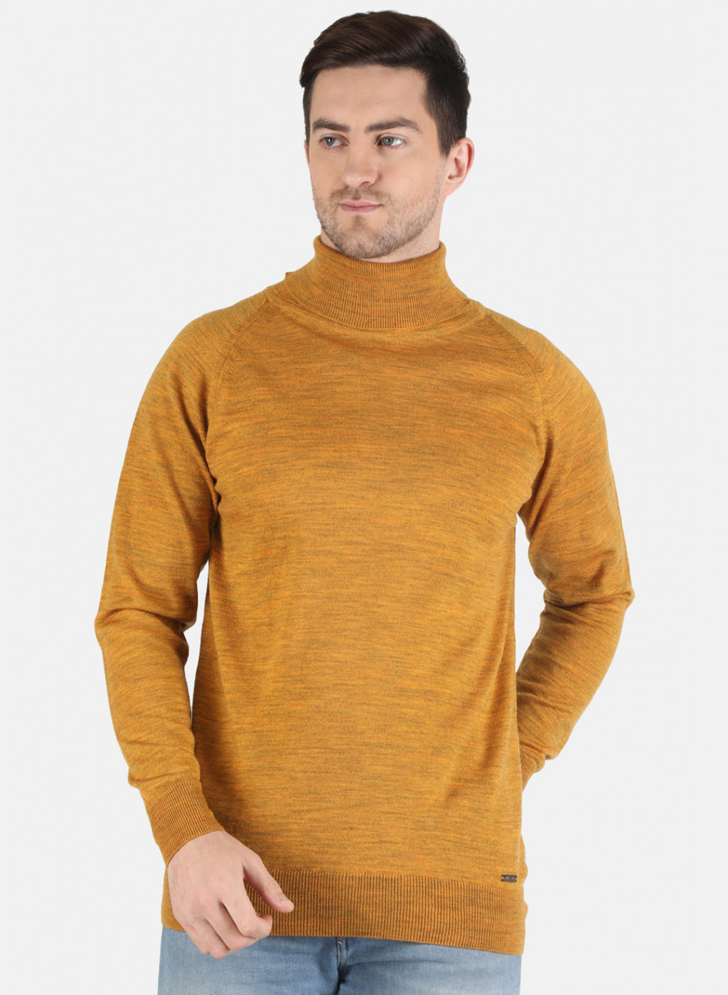 Men Yellow Solid Pullover