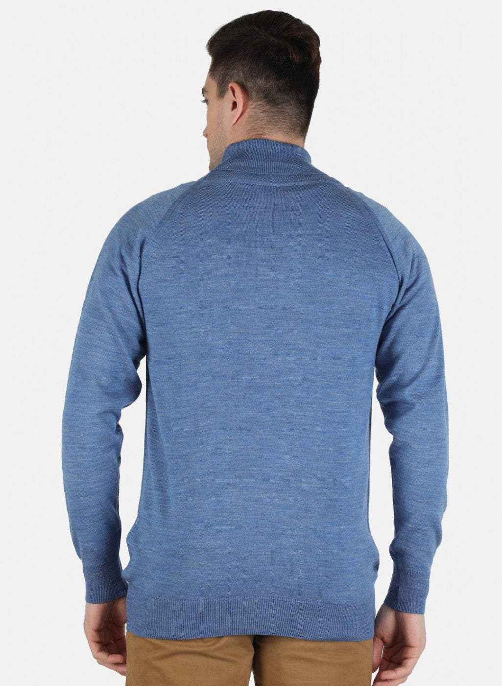 Men Blue Solid Pullover