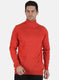 Men Orange Solid Pullover