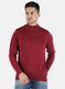 Men Red Solid Pullover