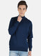 Men Blue Solid Pullover