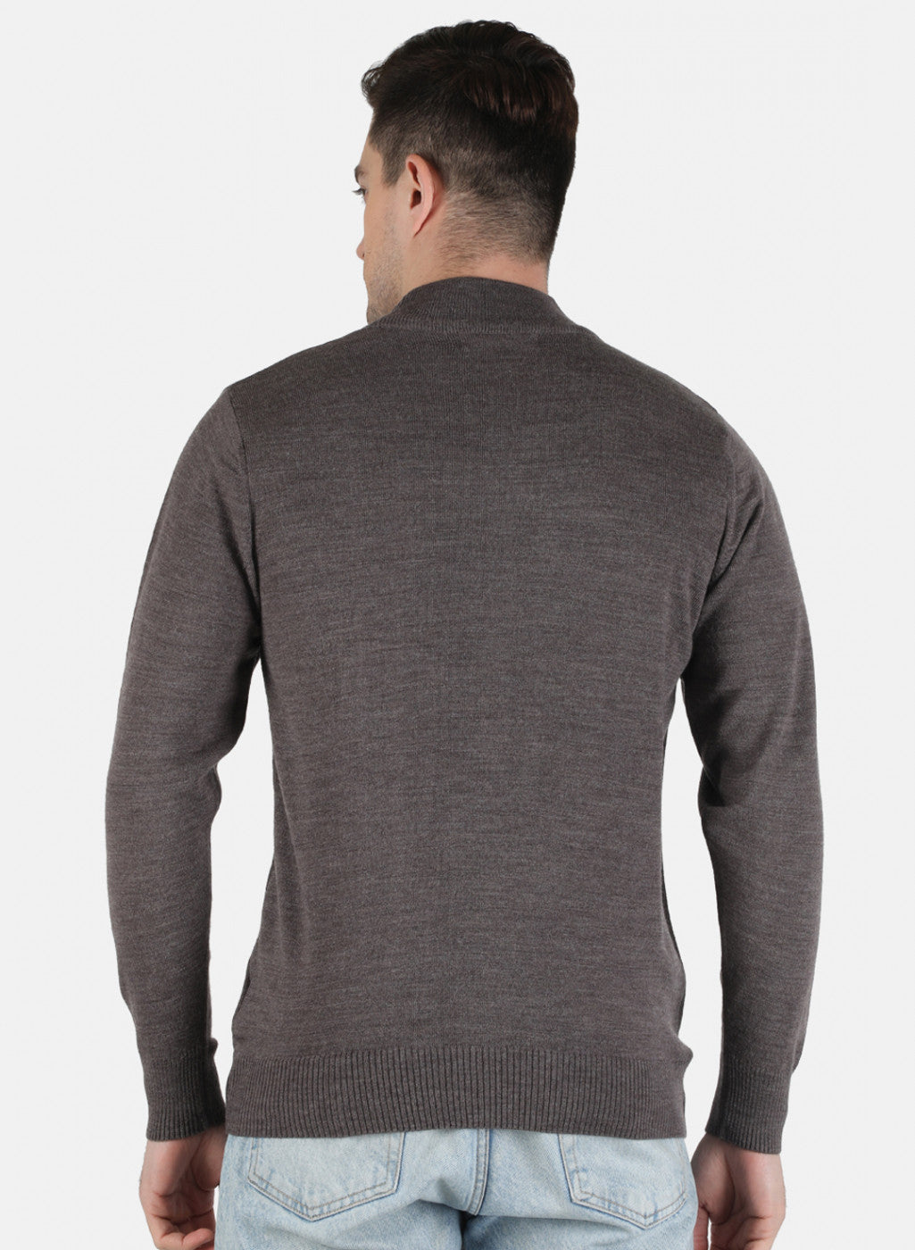 Men Brown Solid Pullover