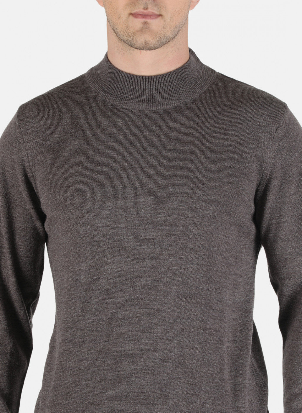 Men Brown Solid Pullover