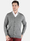 Men Grey Solid Cardigan