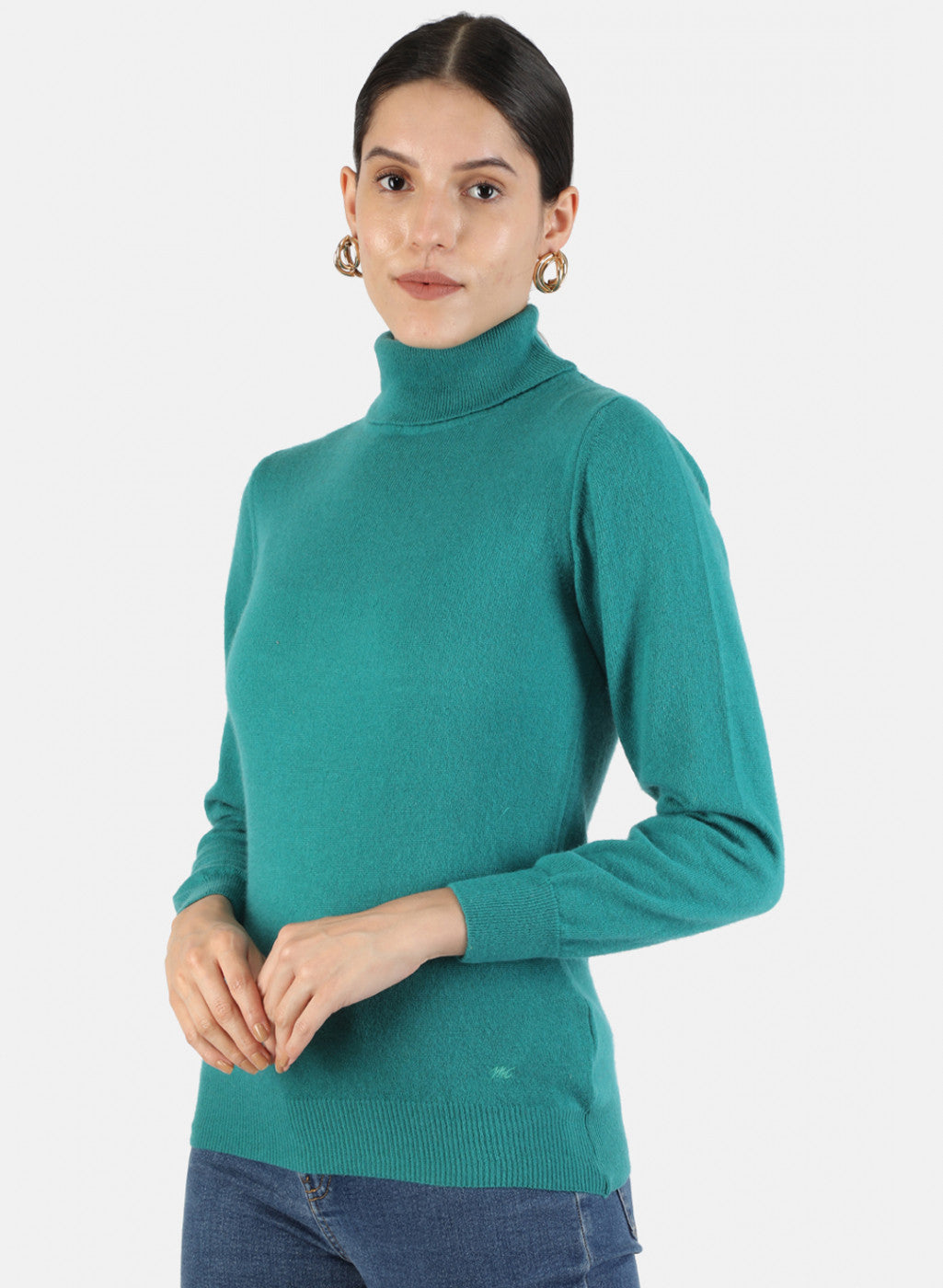 Women Green Solid Top