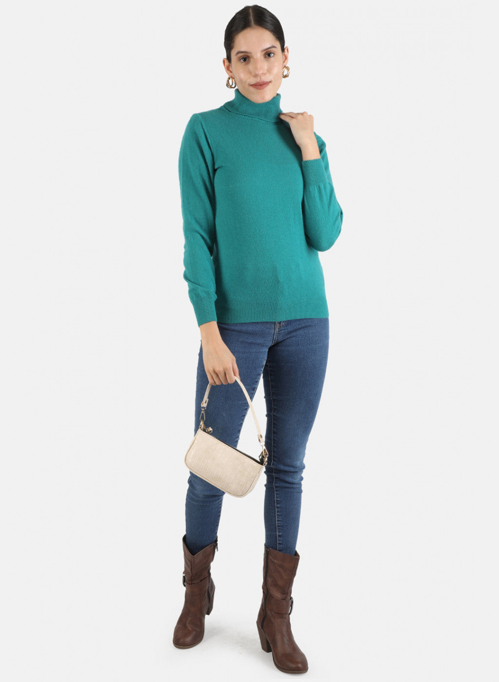 Women Green Solid Top