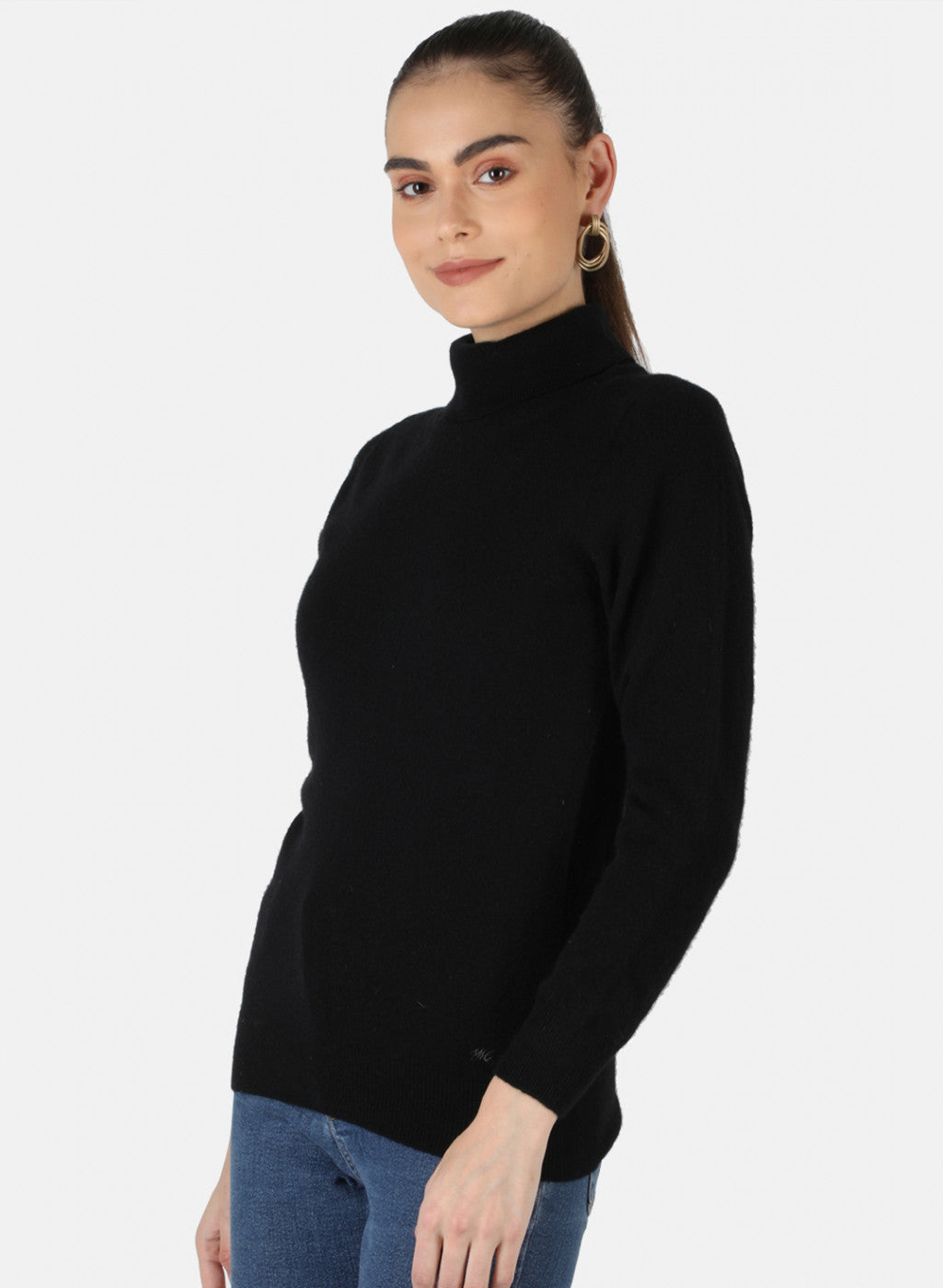 Women Black Solid Top