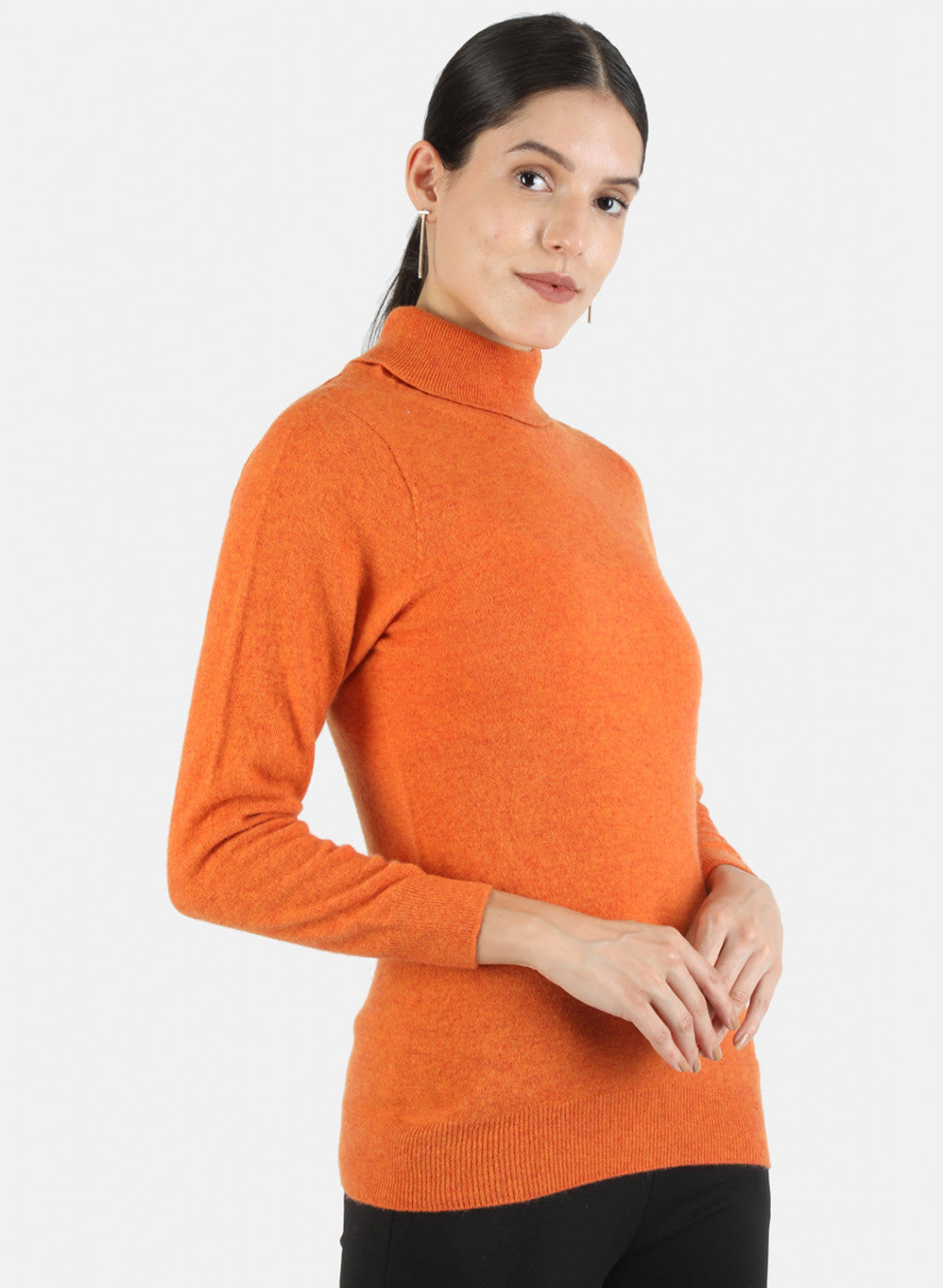 Women Orange Solid Top