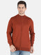 Men Orange Solid Pullover