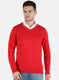Men Red Solid Pullover