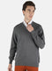 Men Grey Solid Pullover