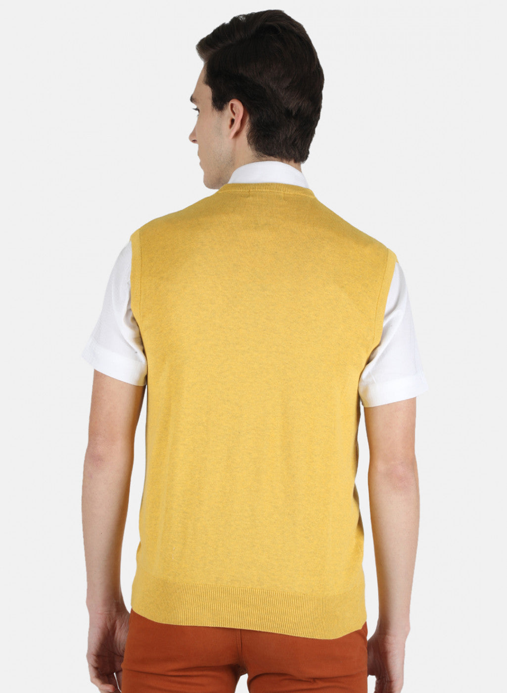 Men Yellow Solid Sweater