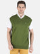 Men Olive Solid Sweater