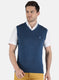 Men Blue Solid Sweater