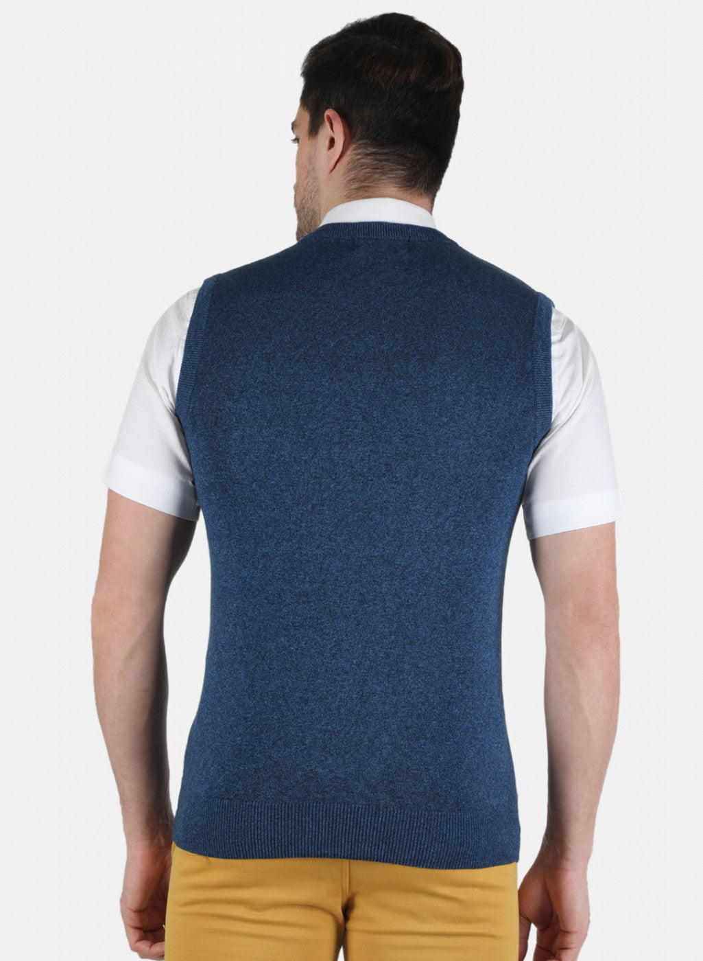 Men Blue Solid Sweater