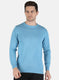 Men Sky Blue Solid Pullover