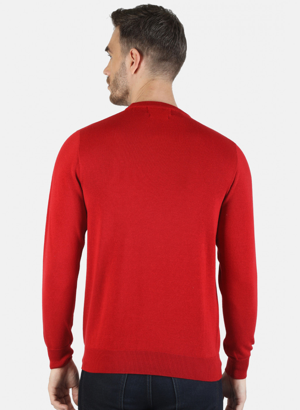 Men Maroon Solid Pullover