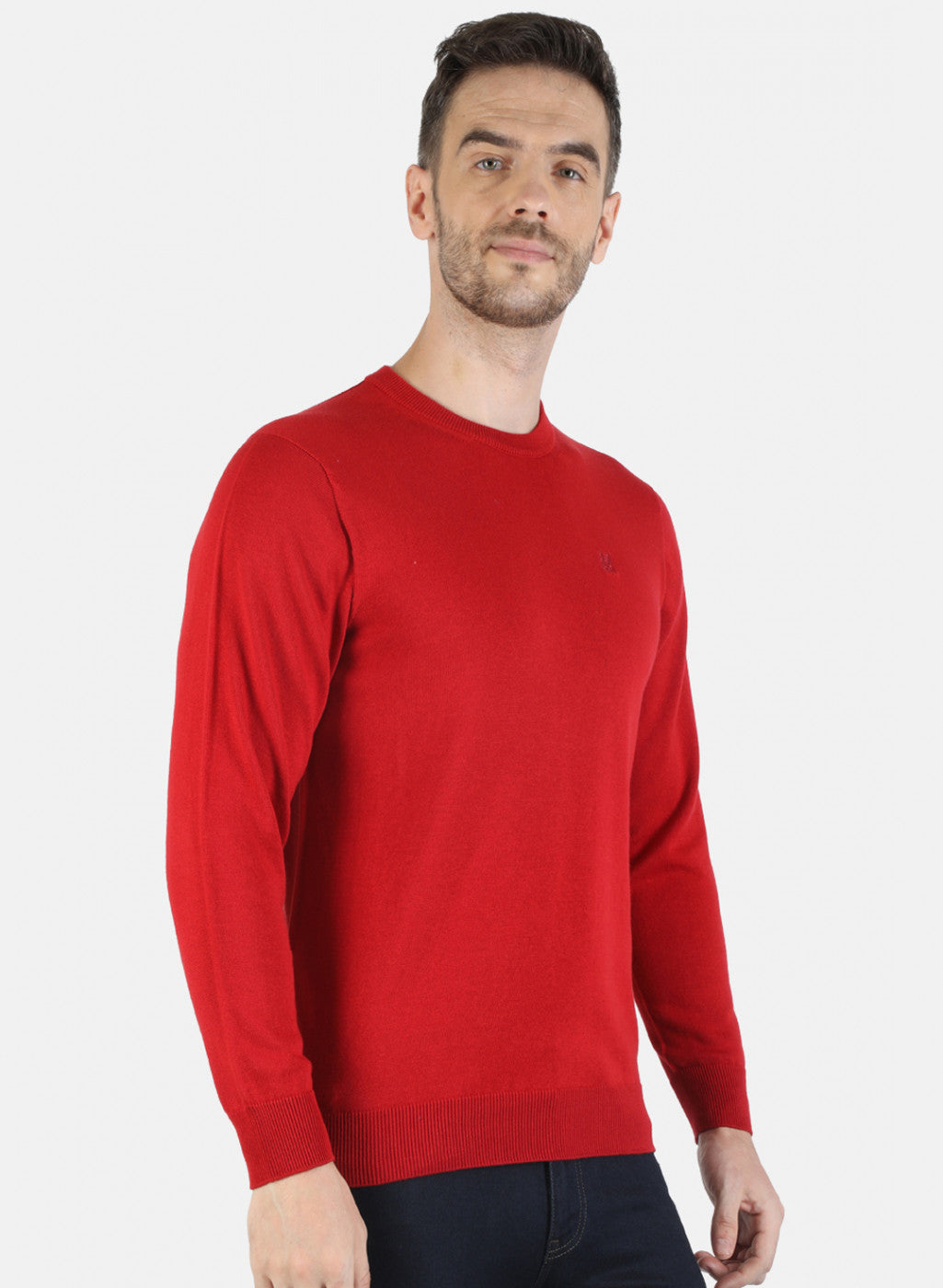 Men Maroon Solid Pullover