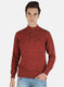 Men Red Solid Pullover