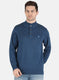 Men Blue Solid Pullover