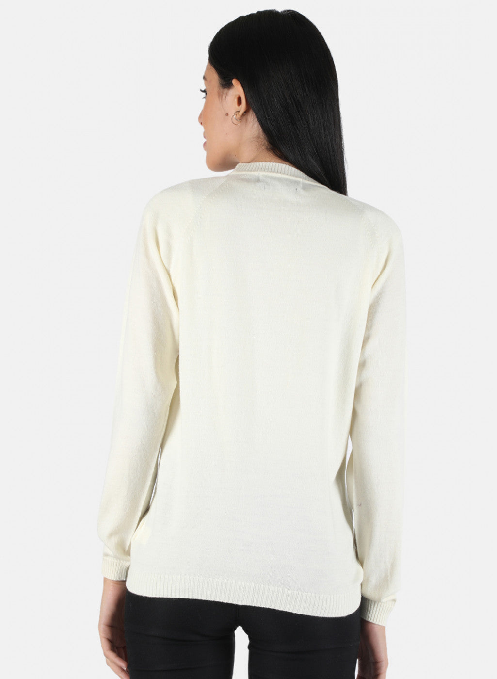Women Cream Solid Cardigan