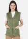 Women Olive Solid Cardigan