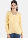 Women Yellow Solid Cardigan
