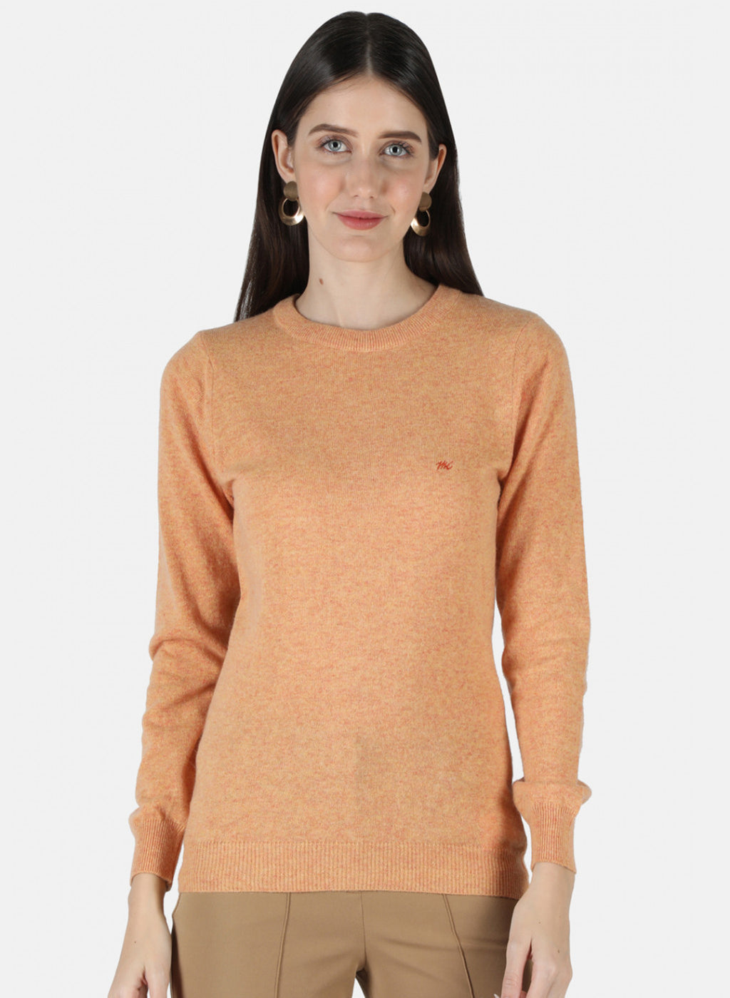 Women Orange Solid Top
