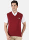 Men Maroon Solid Sweater