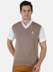 Men Brown Solid Sweater