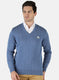 Men Blue Solid Pullover