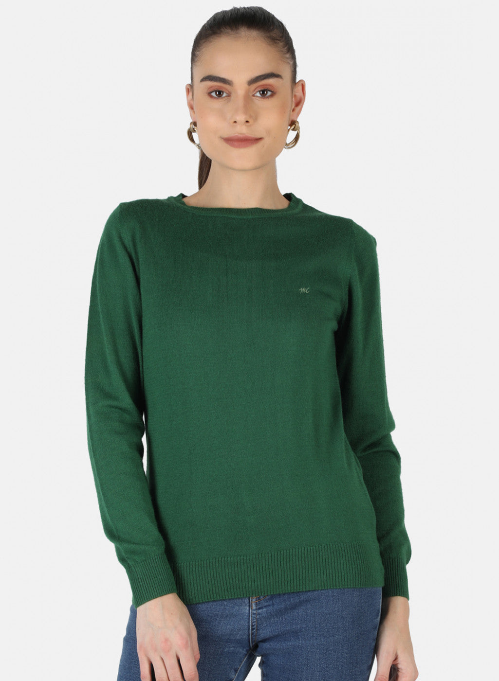 Women Green Solid Top