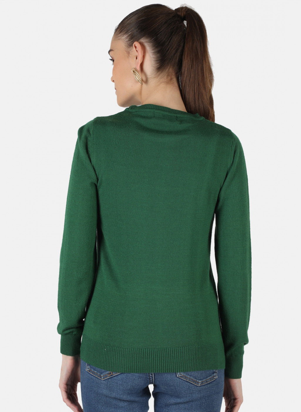 Women Green Solid Top