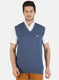Men Blue Solid Sweater