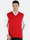 Men Red Self Design Sweater