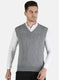 Men Grey Self Design Sweater