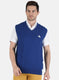 Men Blue Self Design Sweater