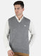 Men Grey Self Design Sweater