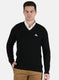 Men Black Self Design Pullover