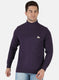 Men Purple Self Design Pullover
