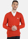 Men Orange Solid Pullover