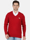 Men Maroon Self Design Pullover