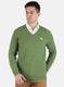 Men Green Self Design Pullover