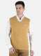 Men Yellow Self Design Sweater