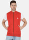 Men Orange Self Design Pullover